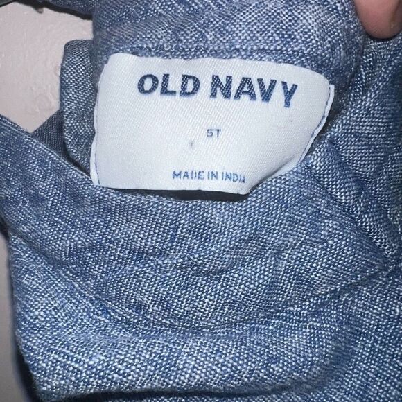 Old Navy Toddler Girls 5t Chambray Jumpsuit flutter sleeve - Picture 7 of 8